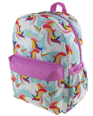 Unicorn - All over Print 16" Canvas Pink Backpack