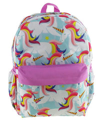 Unicorn - All over Print 16" Canvas Pink Backpack