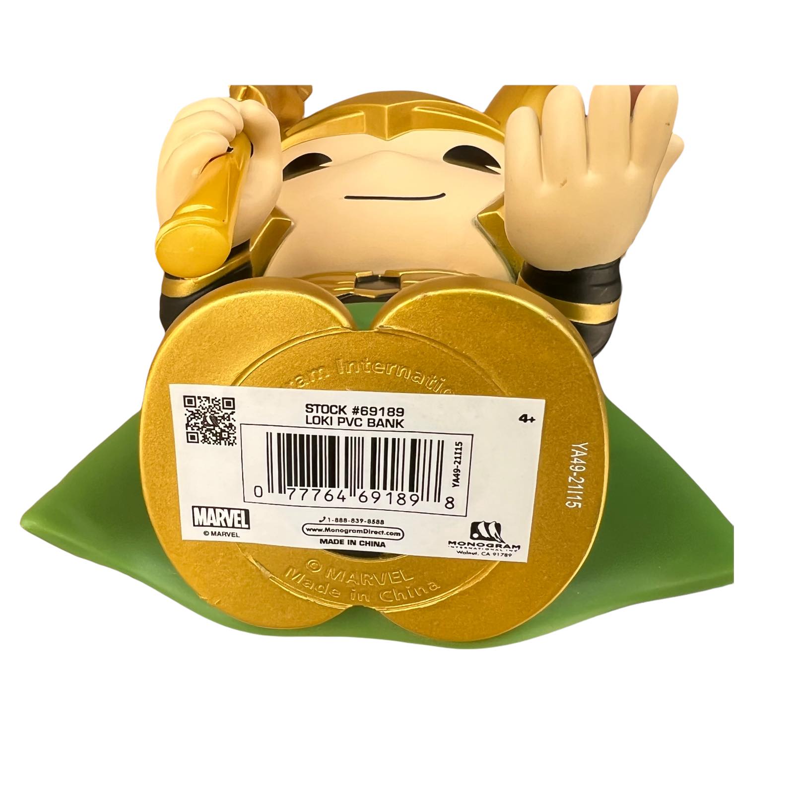 MONOGRAM MARVEL LOKI Cute 9" Coin/Bust Bank Christmas Birthday Gift