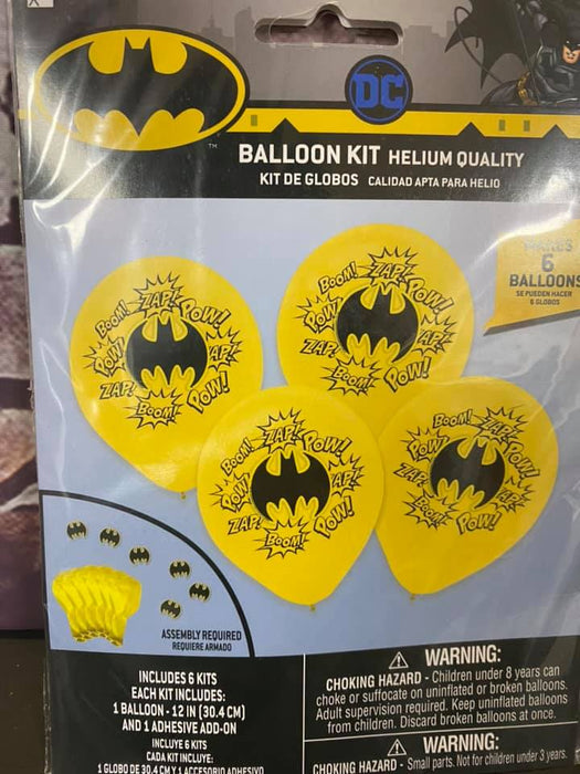 Batman Superhero Birthday Latex Balloons Party Supplies 12" (6 pieces) HELIUM NOT INCLUDED