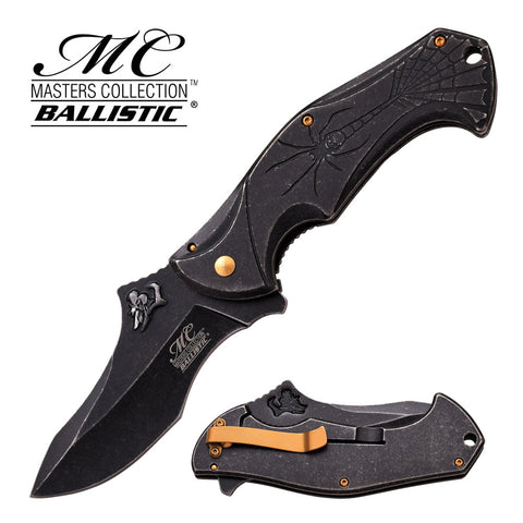Master Collection Spring Assisted ACID ETCHED SPIDER Stonewash Pocket Knife