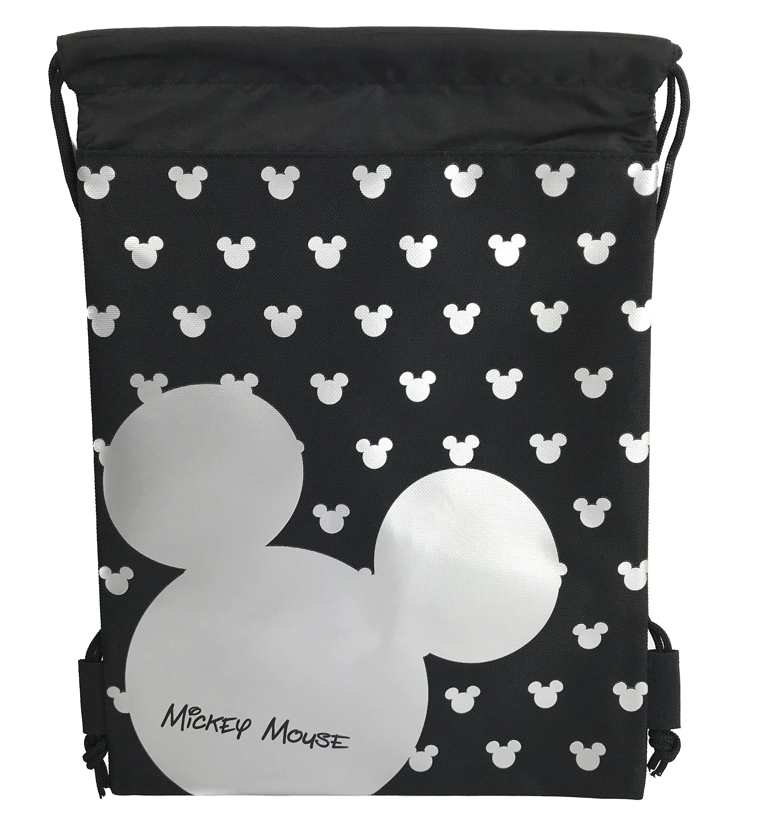 Gold & Silver Mickey Mouse Head Drawstring Backpack Gym Tote Bags