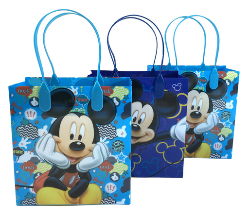 12 pieces disney pixar nickelodeon birthday goody gift loot favor bags  party supplies (mickey mouse blue) - Walmart.com