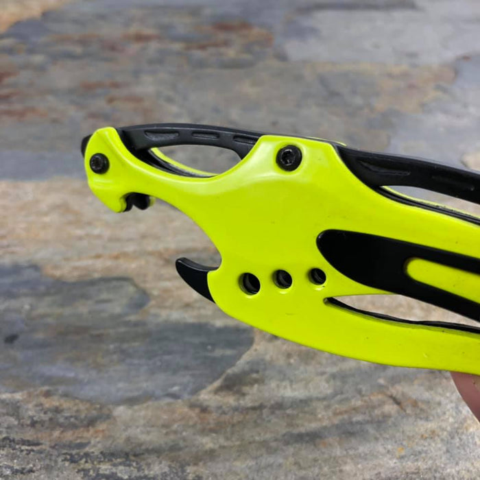 M-Tech Spring Assisted Neon Yellow TI-Coated Aluminum Tactical Rescue Pocket Knife! MT-A705NYL