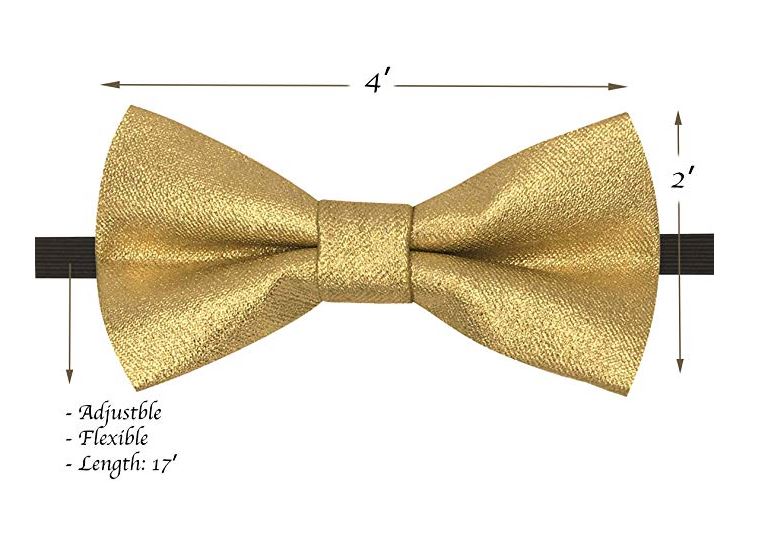 Metallic Gold Bows, Gold Elastic Ties