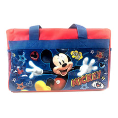 Disney Mickey Mouse 600D Polyester Blue & Red Duffle Bag PVC with Side Panels