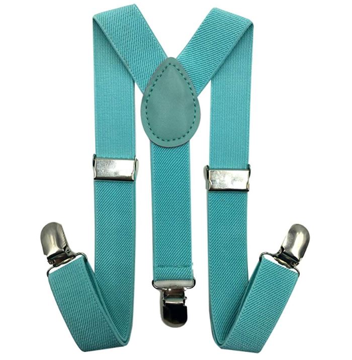 Kids Matching Set - Mint Blue Toddler Suspender and Bow Tie