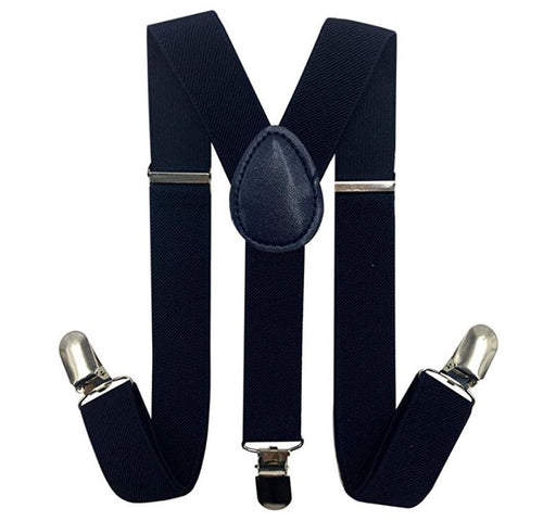 Kids Matching Set - Navy Blue Toddler Suspender and Bow Tie