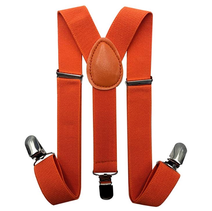 Kids Matching Set - Orange toddler Suspender and Bow Tie