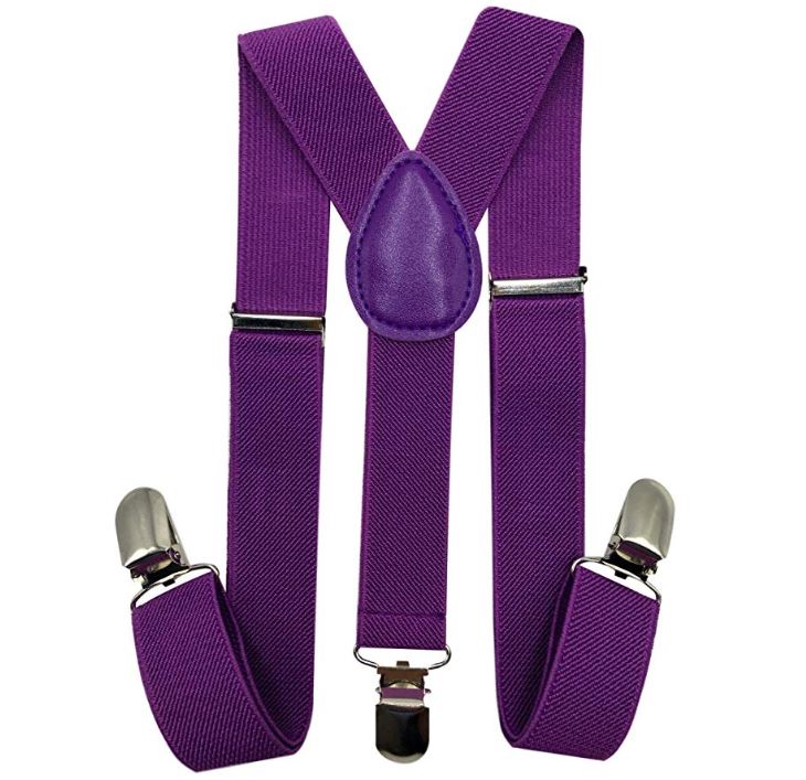 Kids Matching Set - Purple Toddler Suspender and Bow Tie