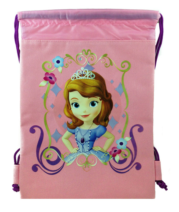 Disney Sofia The First Drawstring Backpack Gym Tote Bags