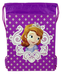 Disney Sofia The First Drawstring Backpack Gym Tote Bags