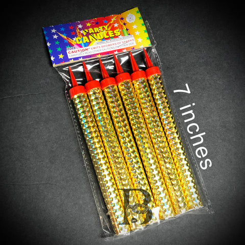 Birthday Candles Party Wedding Sparklers Gold Candles 7"