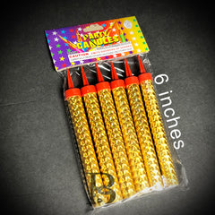 Sparkling Candles Birthday Candles Party Wedding Sparklers Gold Candles 6"