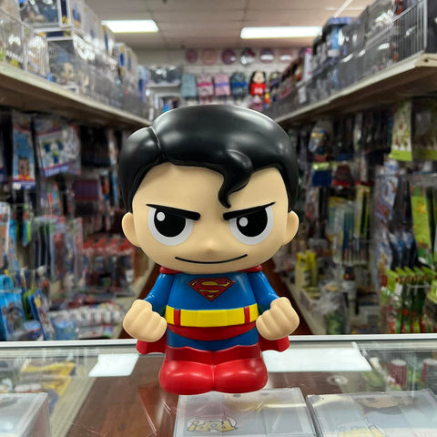 Monogram Superman Cute PVC Figural Bust Bank for Coins 9"x 7"x 5"