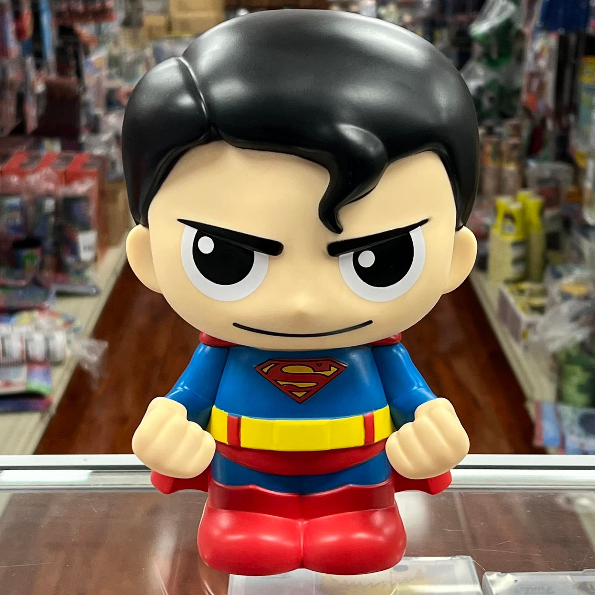 Monogram Superman Cute PVC Figural Bust Bank for Coins 9"x 7"x 5"