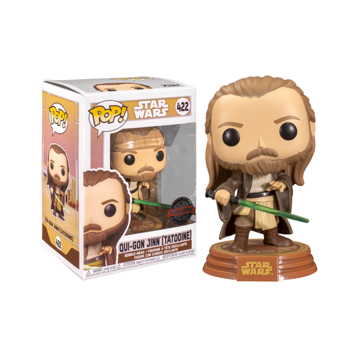 Funko Pop! Star Wars: Adventures Across The Galaxy - Qui-Gon Jinn (Tatooine), Amazon Exclusive Vinyl Collectible Figure