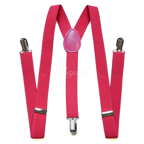 Neon Pink Matching Set Suspender and Bow Tie