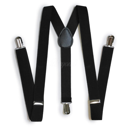 Black Matching Set Suspender and Bow Tie