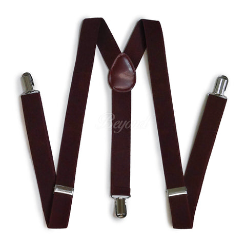 Burgundy Matching Set Suspender and Bow Tie