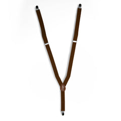 Brown Matching Set Suspender and Bow Tie
