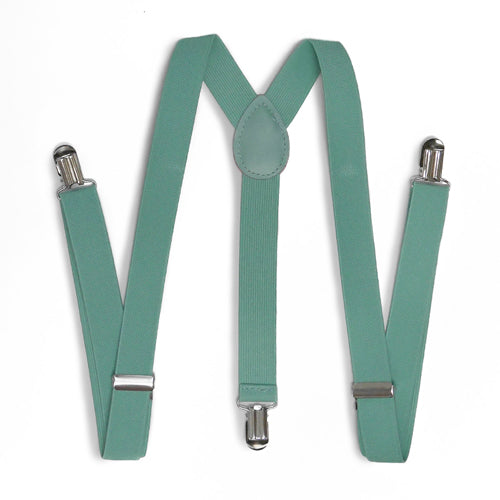 Mint Green Teal  Matching Set Suspender and Bow Tie