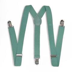 Mint Green Teal  Matching Set Suspender and Bow Tie
