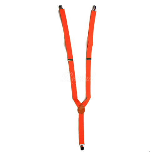 Neon Orange Matching Set Suspender and Bow Tie