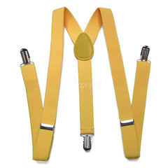 Neon Yellow Matching Set Suspender and Bow Tie