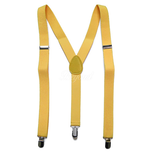 Neon Yellow Matching Set Suspender and Bow Tie