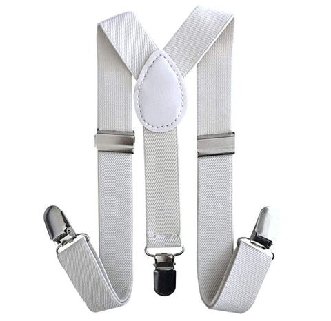 Kids Matching Set - White Toddler Suspender and Bow Tie