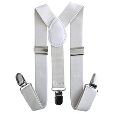 Kids Matching Set - White Toddler Suspender and Bow Tie