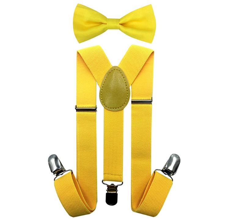 Kids Matching Set - Yellow Toddler Suspender and Bow Tie