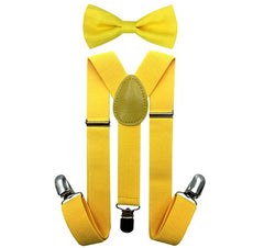Kids Matching Set - Yellow Toddler Suspender and Bow Tie
