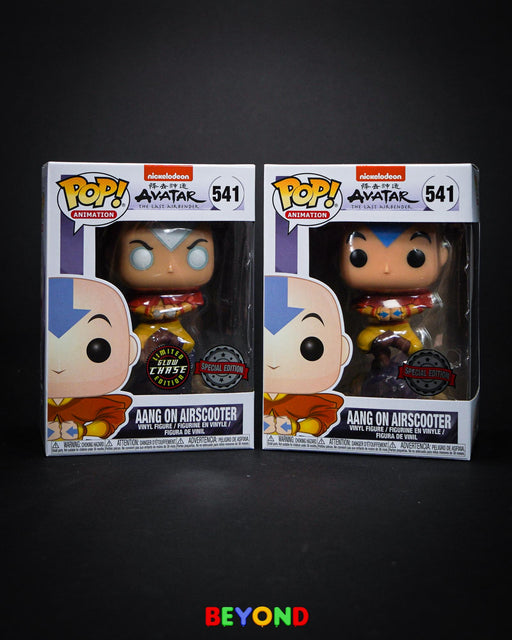 Funko Pop! Animation: Avatar The Last Airbender - Aang on Airscooter Glow in the Dark Special Edition #541 Chase & Common Set