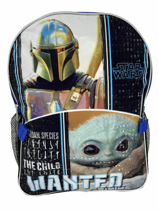 The Mandalorian Baby Yoda THE CHILD 16" Backpack - Detachable Insulated Shaped Lunch Bag