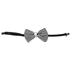 Halloween Skeleton Black Stripe Bow Tie