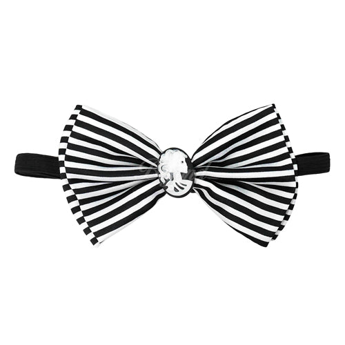 Halloween Skeleton Black Stripe Bow Tie