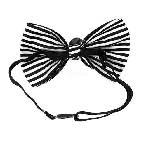 Halloween Skeleton Black Stripe Bow Tie