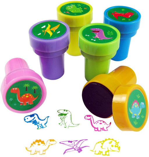 TINYMILLS 24 Pcs Friendly Dino Dinosaurs Stampers for Kids Party Favors Supply