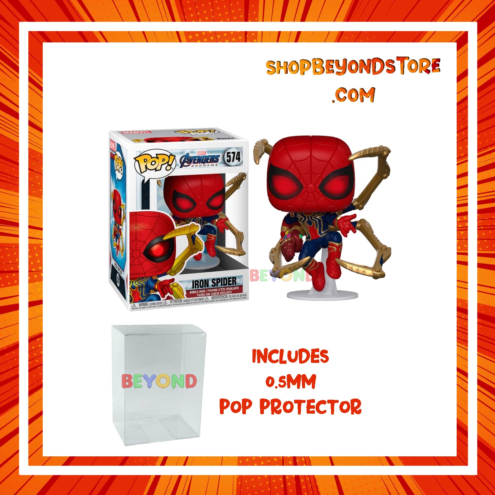 Funko Pop! Marvel: Avengers Endgame - Iron Spider #574 w/ POP Protector