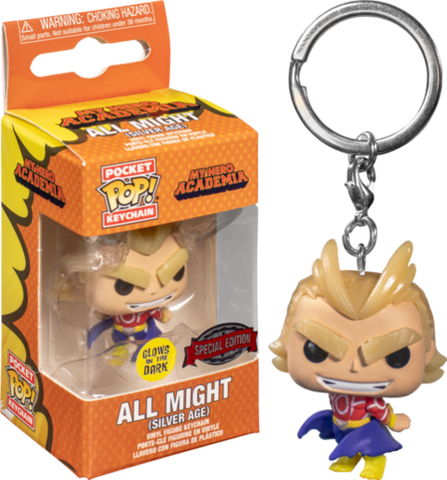 Pockeet POP! Keychain: My Hero Academia - All Might Vinyl Figure Keychain GLOW IN THE DARK