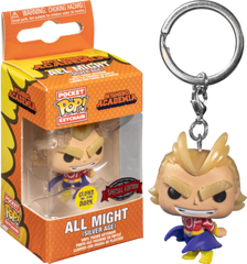 Pockeet POP! Keychain: My Hero Academia - All Might Vinyl Figure Keychain GLOW IN THE DARK