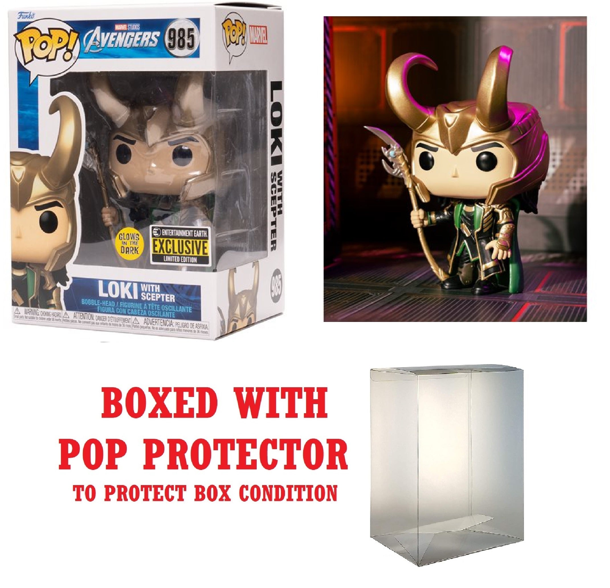 FUNKO POP! Avengers Loki with Scepter Pop! Vinyl Figure - Entertainment Earth Exclusive
