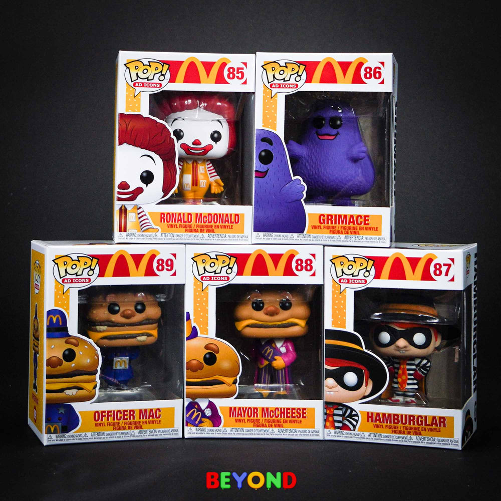 Funko Pop! McDonald and Friends - Ronald Grimace Big Mac Mayor McCheese Hamburglar Set of 5