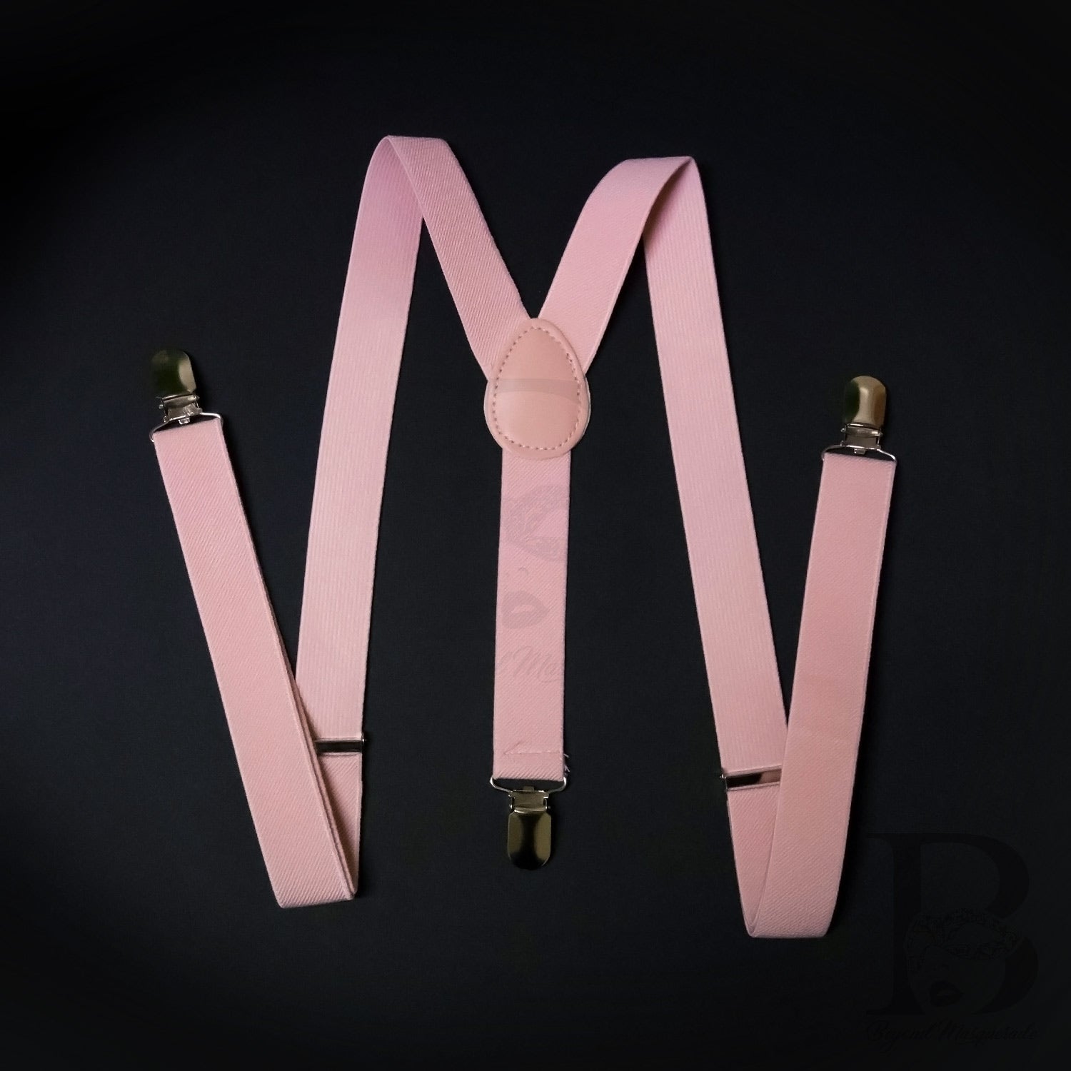 Wedding Blush Pink Matching Set Suspender and Bow Tie