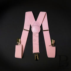 Kids Toddler Suspender and Bow Tie Wedding Blush Pink Matching Set