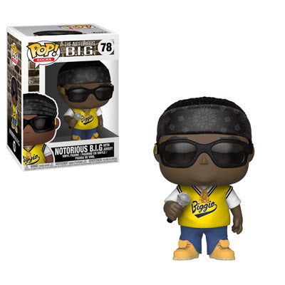 Funko Pop Rocks: Music - Notorious B.I.G. in Jersey Collectible Vinyl Figure #78 with protector case