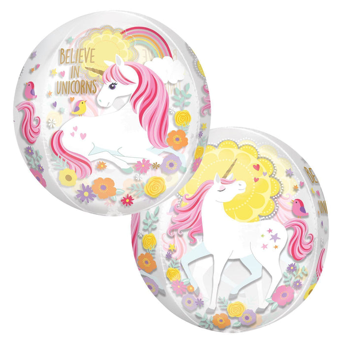 Magical Unicorn Balloons "Believe in Unicorns" See-through Version