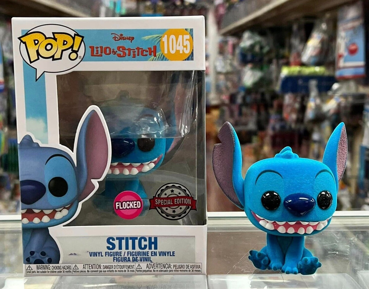 Funko Pop! Disney: Lilo & Stitch - Seated Stitch Vinyl Figure #1045 (FLOCKED) SPECIAL EDITION